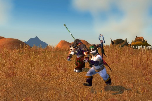 Leichi and her monk friend run across the Barrens.