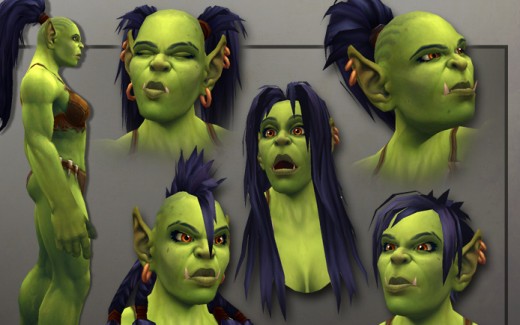 Orc female showing off new model and expressions.